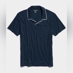Todd Snyder Made in L.A. Tipped Montauk Polo in Navy